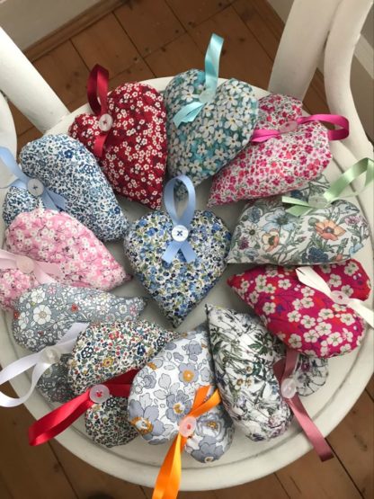 Flax & Mallow lavender hearts - Liberty Print