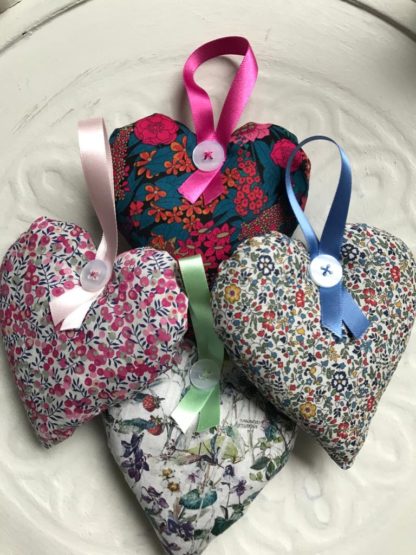 Flax & Mallow lavender hearts - Liberty Print