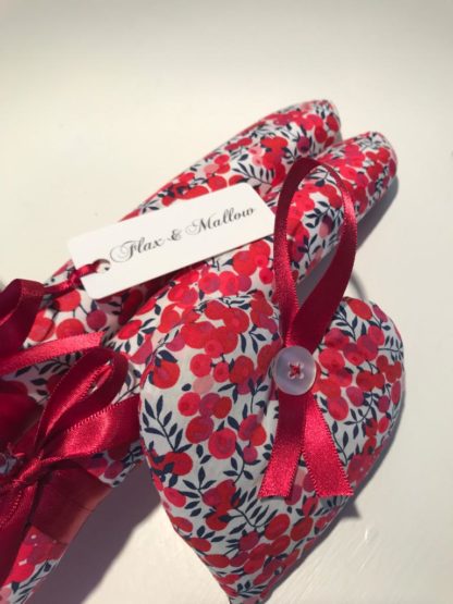 Wiltshire Red Padded Clothes Hangers with Lavender Heart